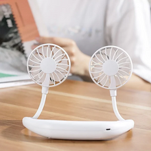 Load image into Gallery viewer, Portable Hanging Neck Sports Fan - Mini USB Portable Neckband With Rechargeable Battery Small Air Cooler Conditioner
